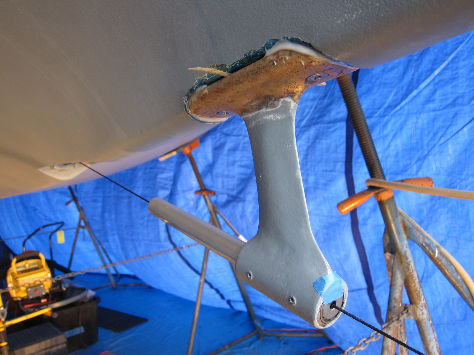 Strut now shimmed in place with epoxy.